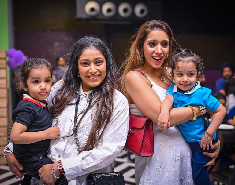 Happy Kids in Family Gathering in Kids Birthday Celebration at Wupi Trampoline Park, Gurgaon