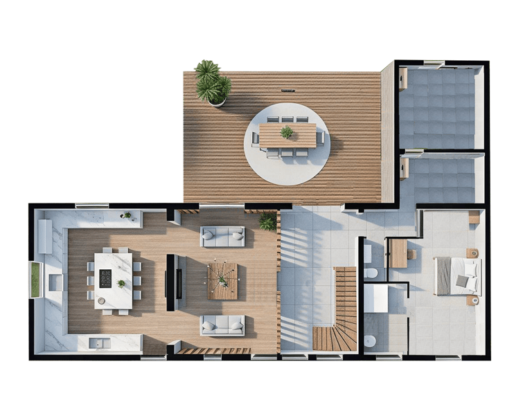 plan avec textures réalistes