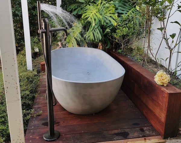 outdoor bath Kawau renovation