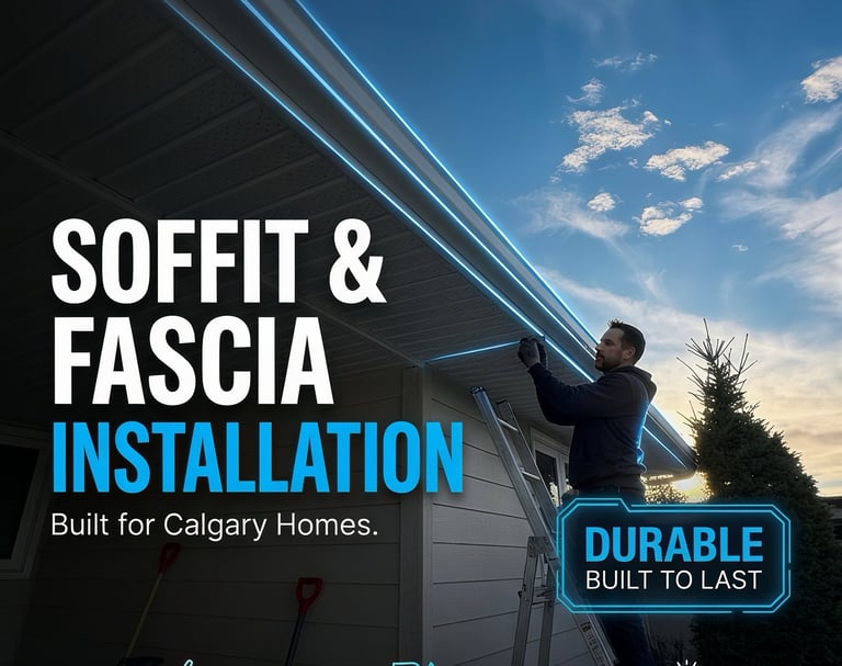 Full house soffit and fascia installation completed by EverDrains in Calgary Alberta