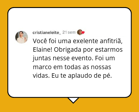 Exemplo de sucesso e presença de palco de Elaine Rodrigues.