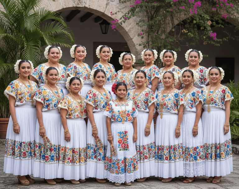 mujeres yucatecas portando elegante joyeria artesanal de yucatan