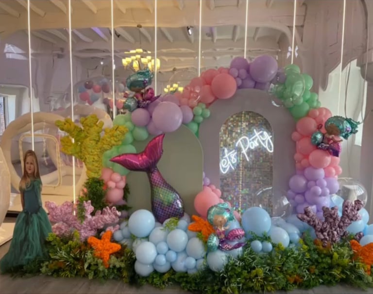 Nemo under the sea themed birthday balloon display for children’s party in Liverpool