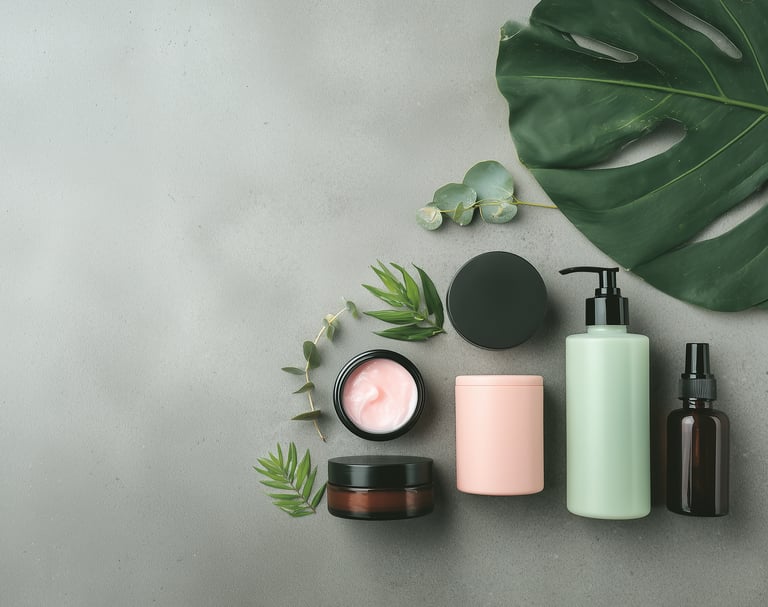 a variety of cosmetics products including body butter and body butter