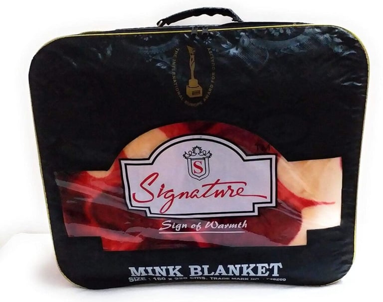 A new, cozy "Signature" brand mink blanket - Rgl Textile Corporation