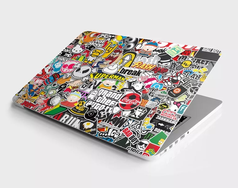 sticker bomb laptop skin