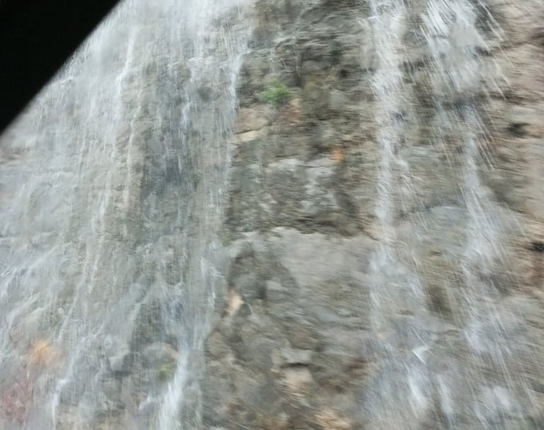 Great sheets of water tumble from the cliffs