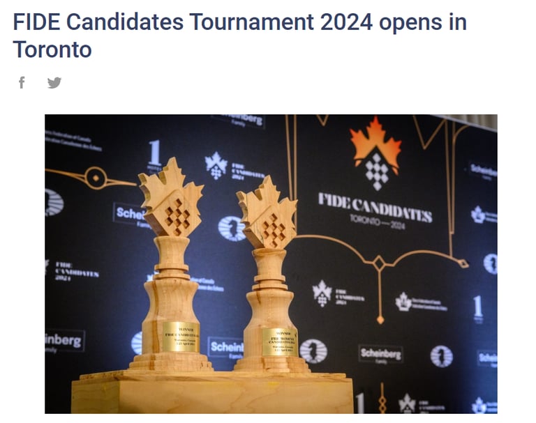 FIDE Chess FIDE Candidates Tournament 2024 Toronto Canada Chess