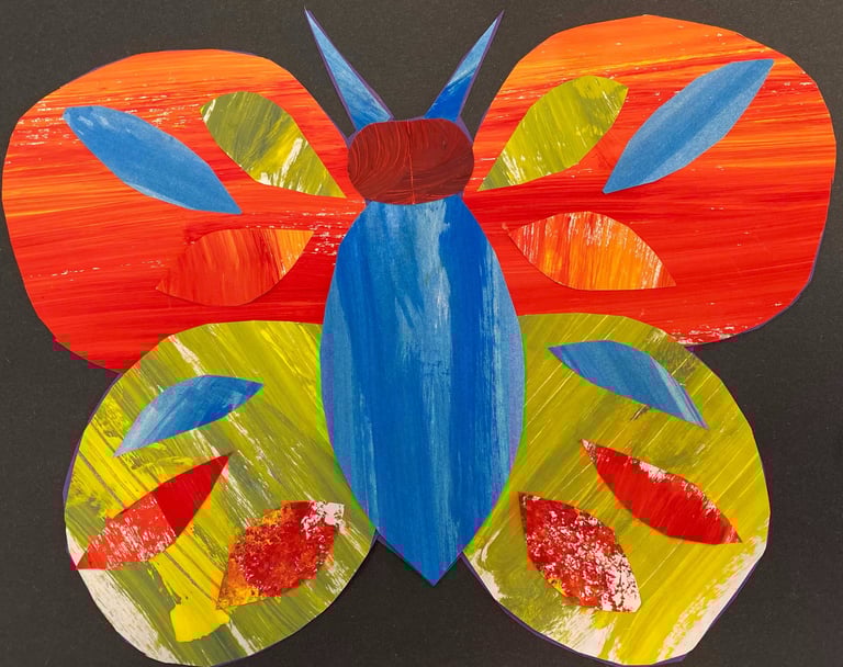 butterfly cut and painted paper project