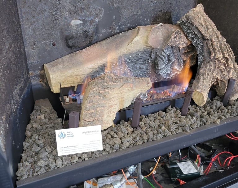 blue flame works repairing a fireplace