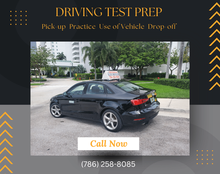 Car for driving test.