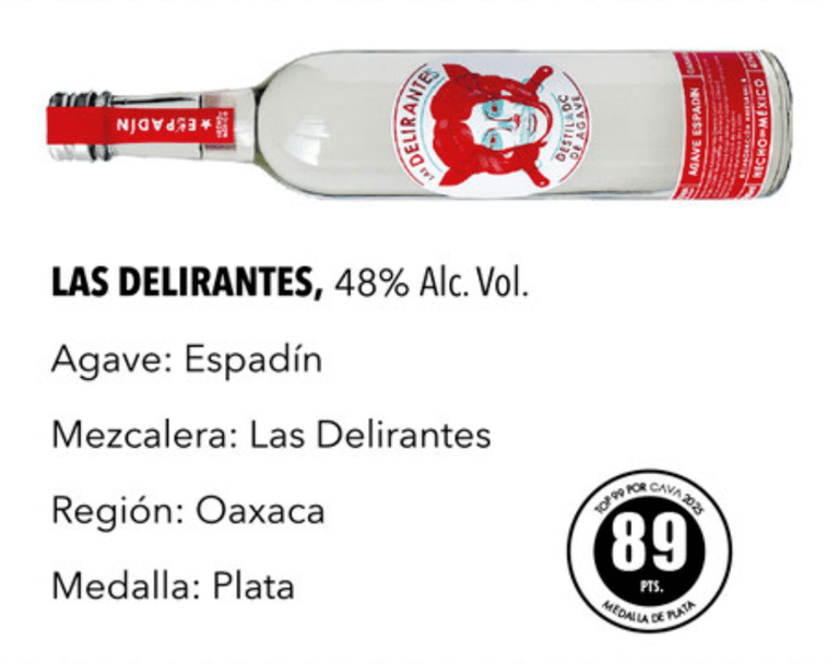 Mezcal Las Delirantes 89 PTS. TOP99 CAVA 2025