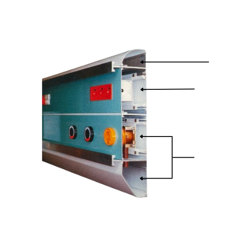 HTM-compliant medical trunking with gas pipeline and electrical wiring.