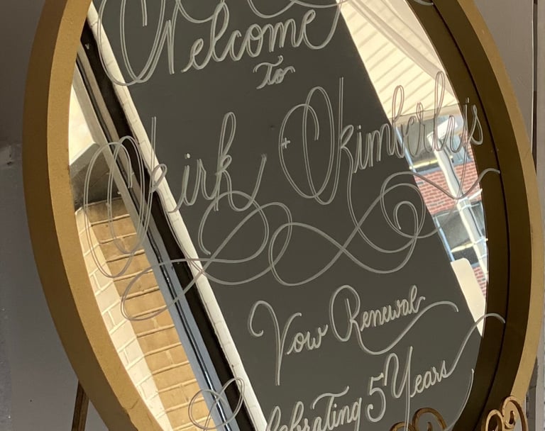 mirror welcome sign