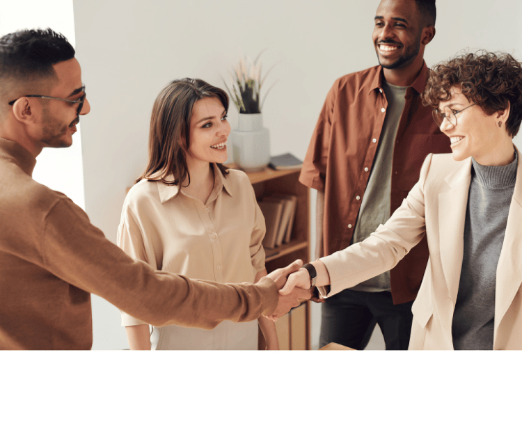 Group of college students collaborating/meeting with each other