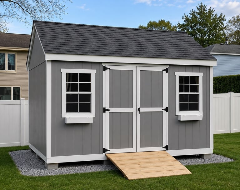 12x14 custom imperial shed built on-site in Pembroke, MA
