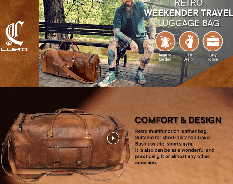 Leather Designer duffle bag