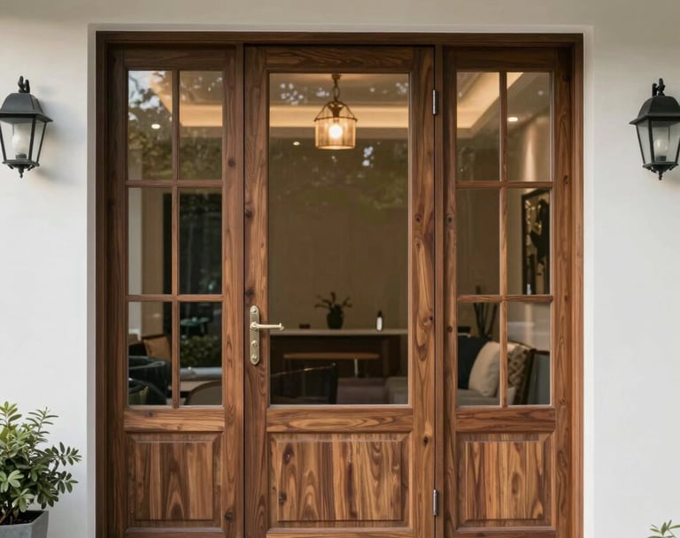 white wooden door with black door lever