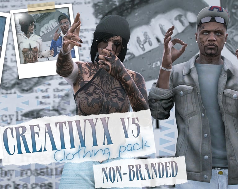 a man with tattoos on his chest and a sign that says creativity
