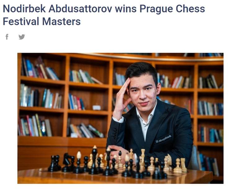 Uzbekistan Chess Nodirbek Abdusattorov wins Prague Chess Festival 2024 Masters