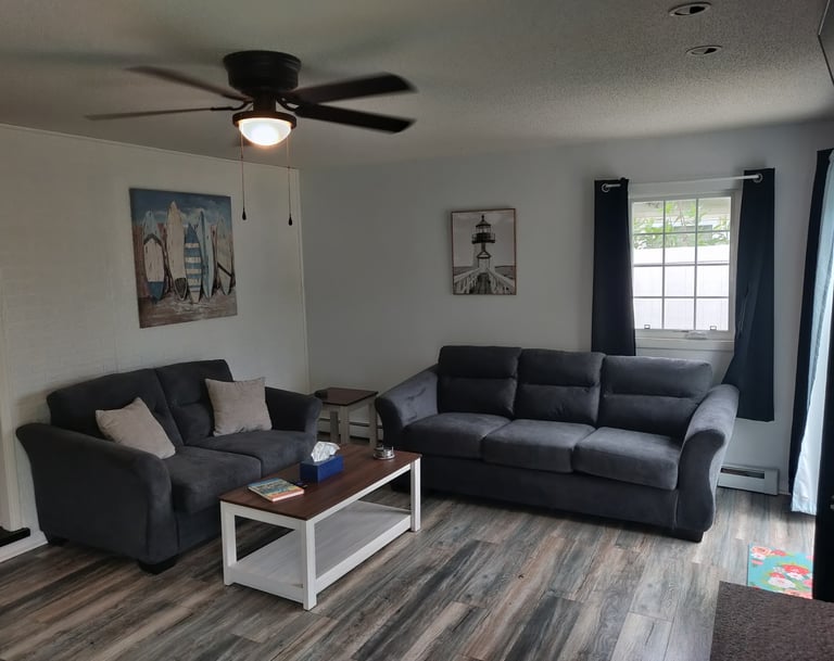 living room relax lakeside lake views southern michigan vrbo airbnb dock short term rental