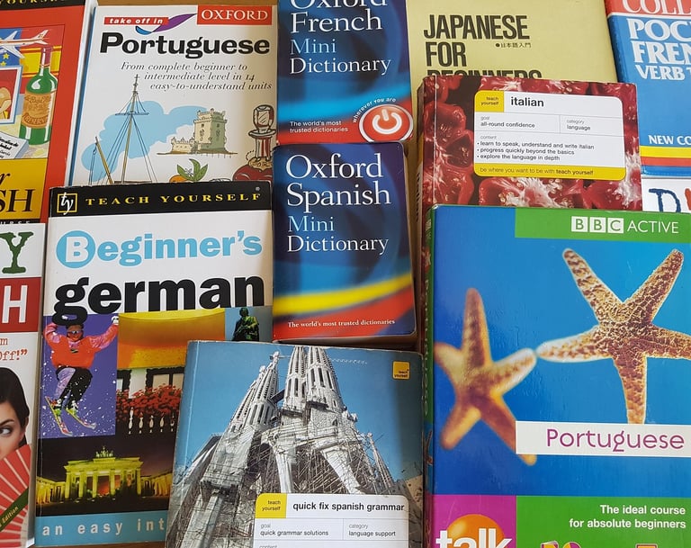 Various Foreign Language books together