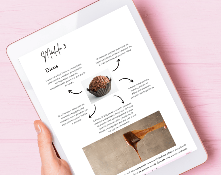 a person holding a tablet with a recipe book on it