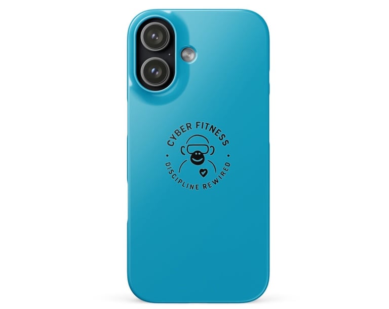 a blue case with a monkey on it