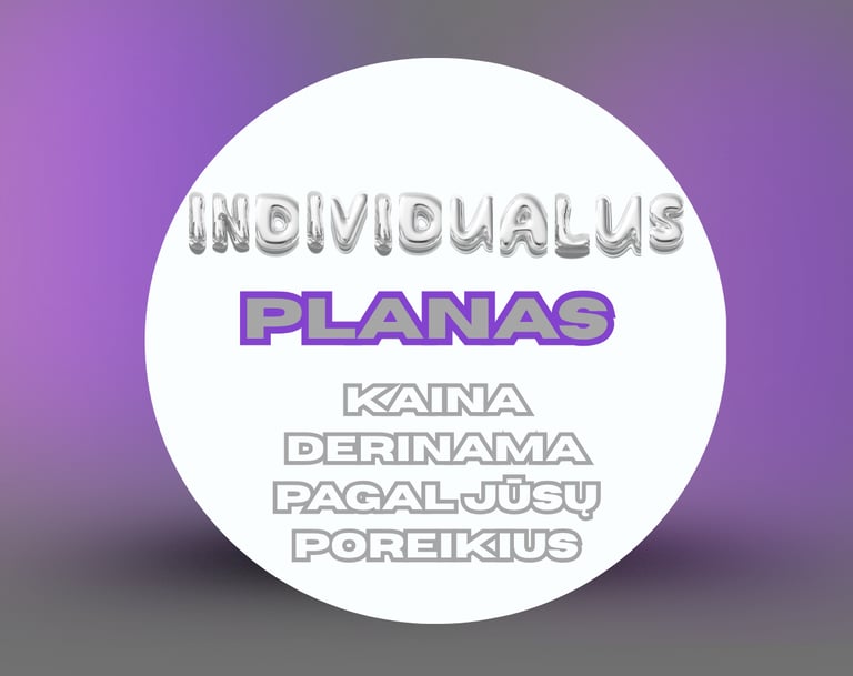 Socialinių tinklų paslaugų planai – individualus planas.