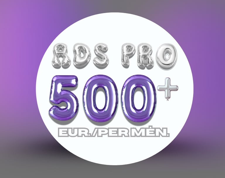 Socialinių tinklų paslaugų planai – ADS PRO planas.