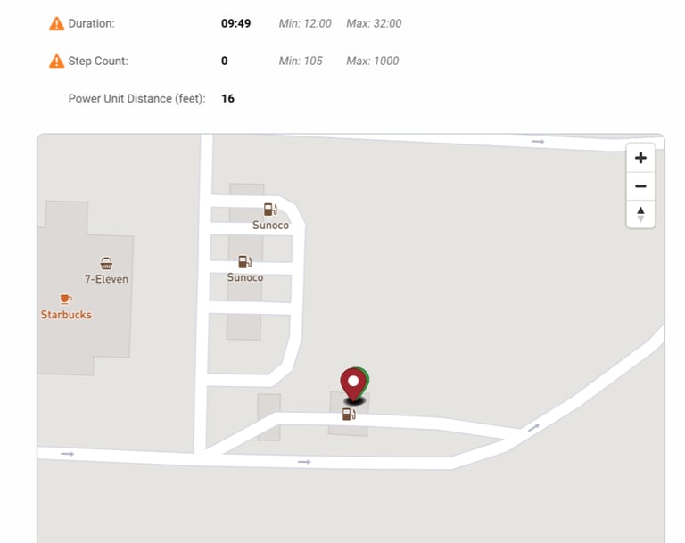 Photo showing that a driver didn't complete inspection and what a bad inspection is