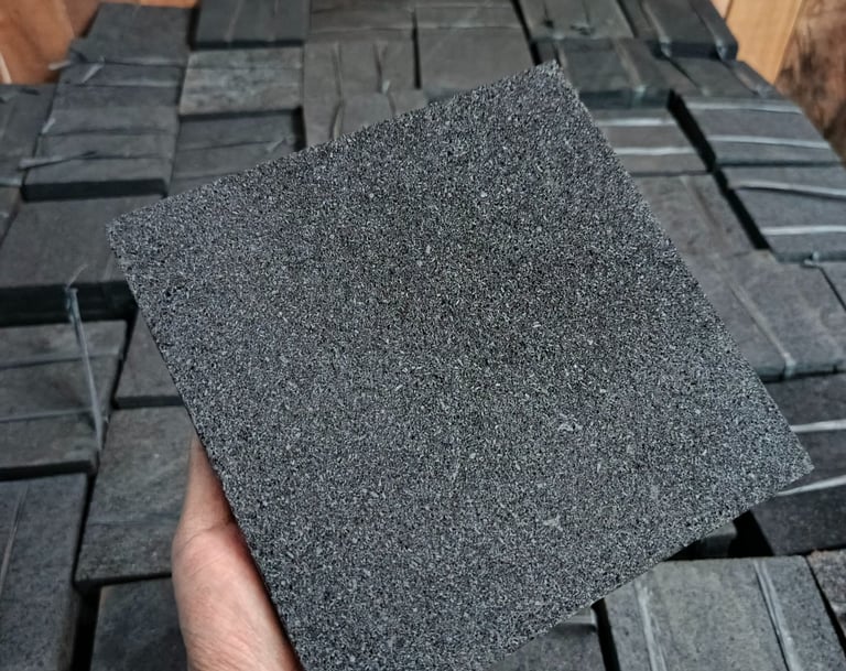 Black lava stone