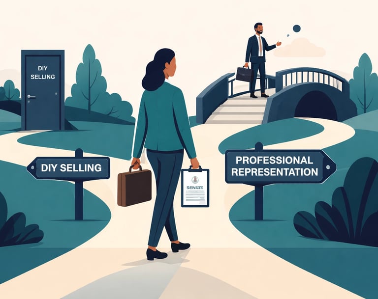 Business professional analyzing financial charts representing agency valuation scenarios.