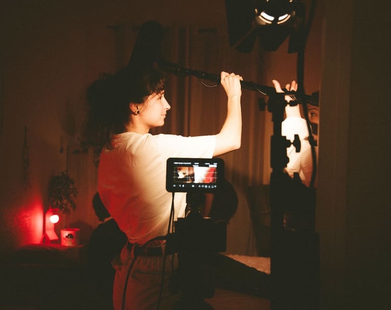 laura Leboutet en tournage sur le projet "Clair-Obscur" - Photo © Le coeur à l'image