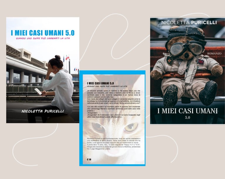Copertina fronte e retro del romanzo I miei casi umani 5.0  e versione ebook nuova