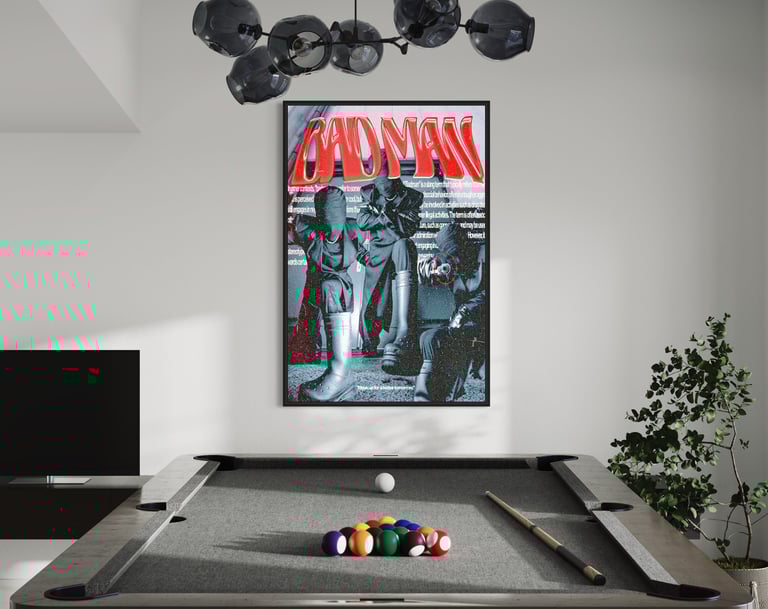 Curated Black art print for modern home décor