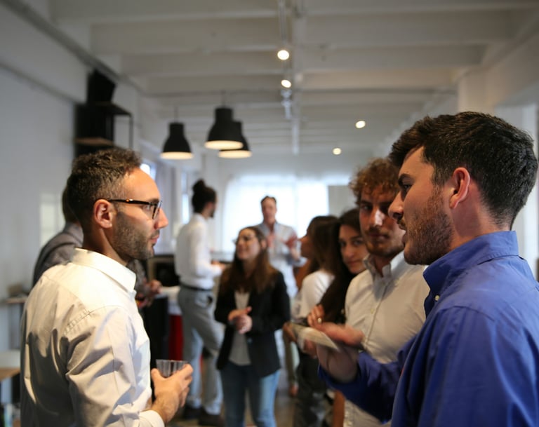 People are talking to each other at the event