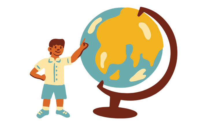 boy and globe