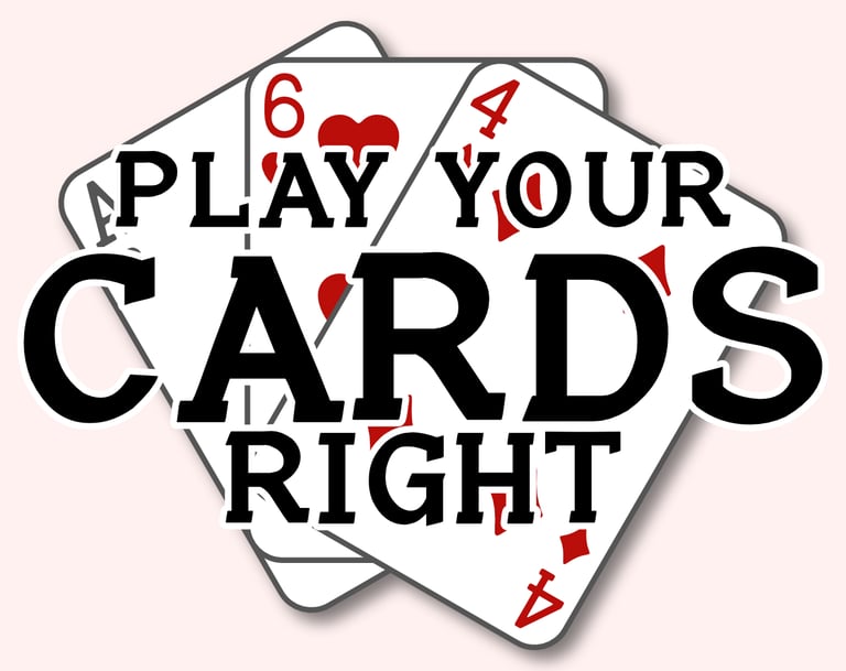 A thumbnail for the supplement Play Your Cards Right. A spread of 3 cards back the title on an off-white background.