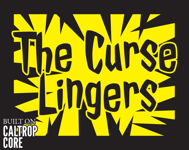 A thumbnail for the game The Curse Lingers. Many black spikes jut into the yellow centre.