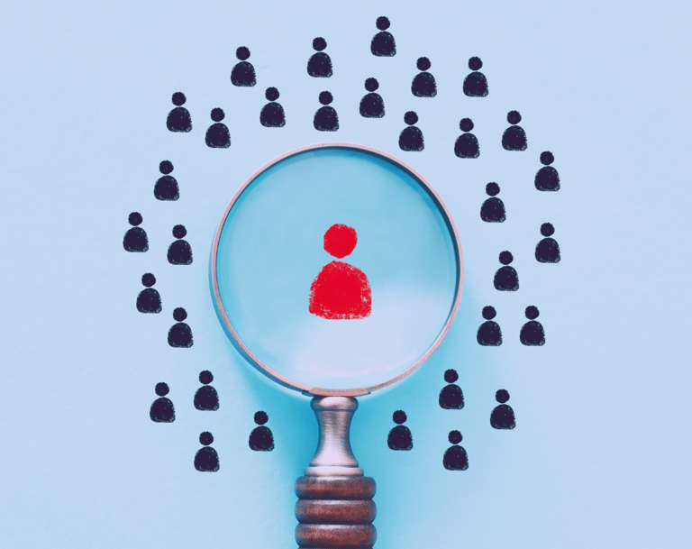 image of magnifying glass focusing on a stand out candidate