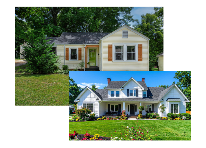 Image of to residential homes, a starter and a dream home