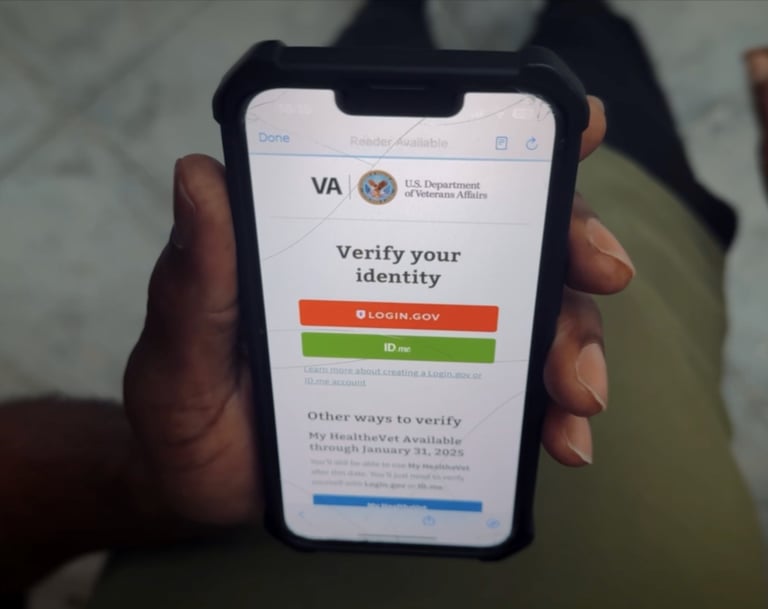 Veteran connecting to VA account in Vet mHealth app