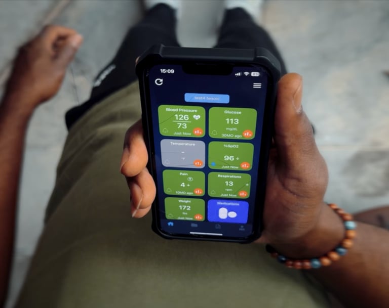 Veteran viewing vitals in Vet mHealth app