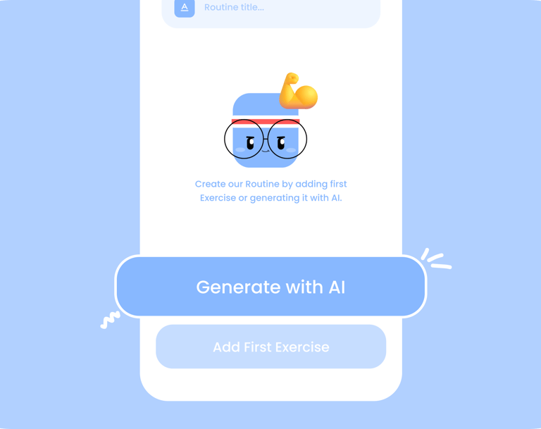 AI coaching screen generating a personalized training plan and custom workout routine based on user