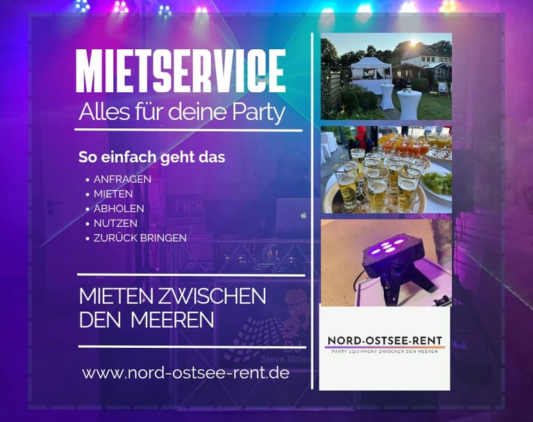 Nord-Ostsee Rent der Verleih von Party Ausstattung für Ihre Veranstaltung
