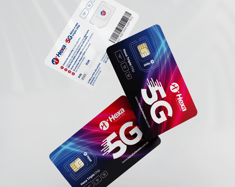 Um chip de telefonia móvel da Hexa Telecom