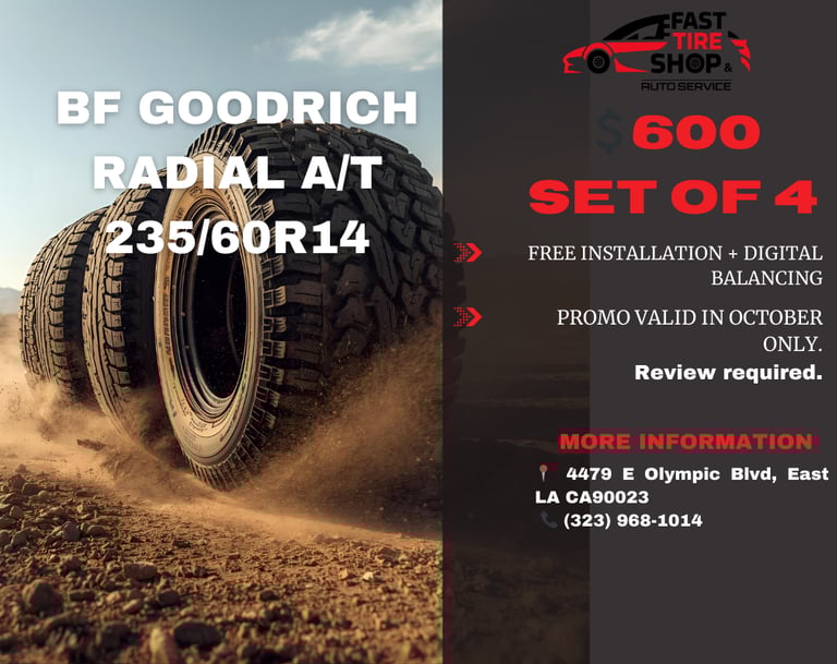 BFGoodrich Radial A/T 235/60R14 tires for off-road vehicles, set of four with free balancing at Fast