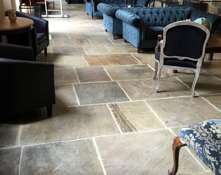 restoring sandstone floors, sealing sandstone, indian sandstone, 
