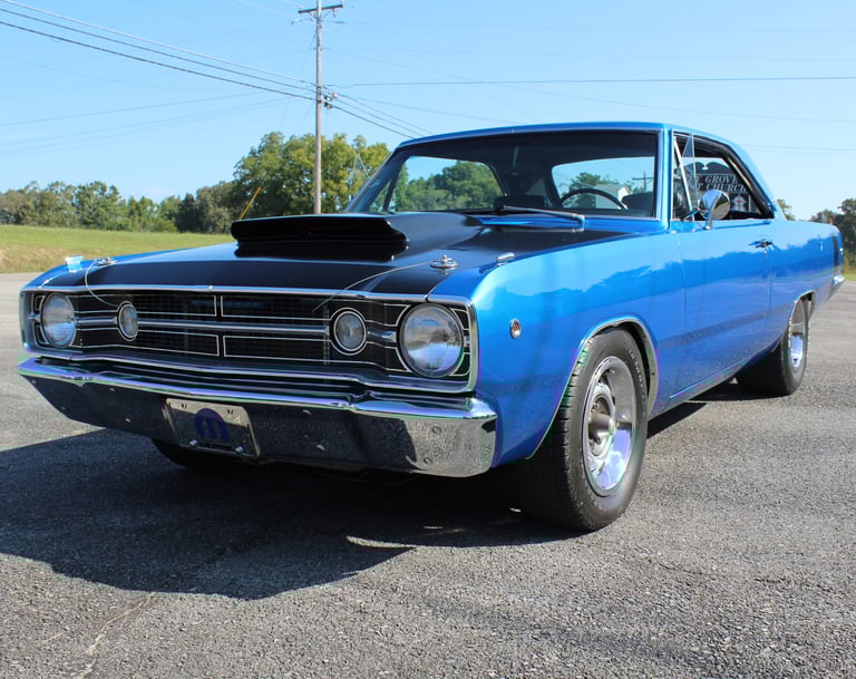 Blue Dodge Dart, car